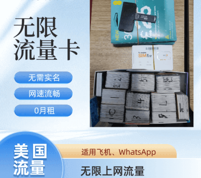 美国可用30日无限数据4G流量卡 LTE